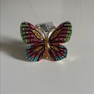 JTV Vibrant Crystal Butterfly Ring